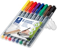 Viltstift Staedtler Lumocolor 318 permanent F set à 8 stuks assorti-2