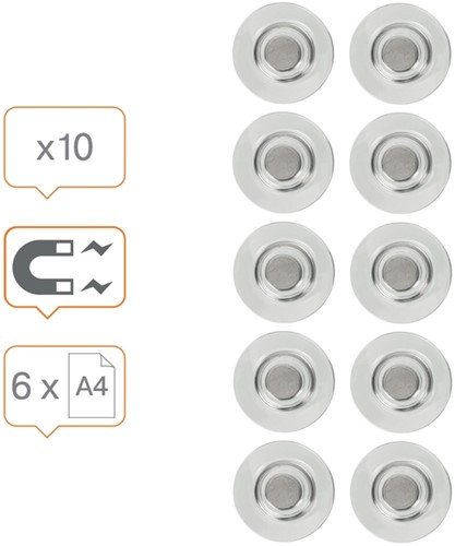 Glasbordmagneet Nobo extra sterk 32mm 10 stuks-4