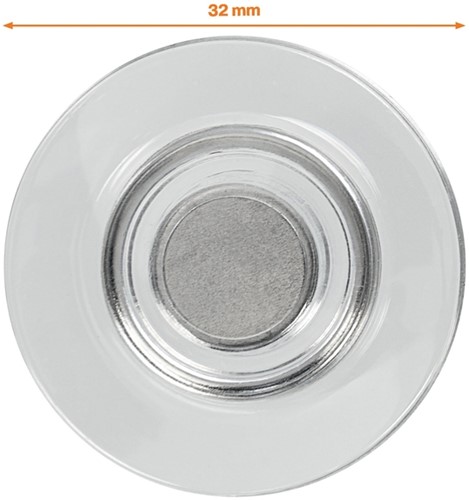 Glasbordmagneet Nobo extra sterk 32mm transparant 4 stuks-1