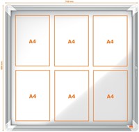 Buitenvitrine Nobo Premium Plus 6xA4 draaideur magnetisch-3