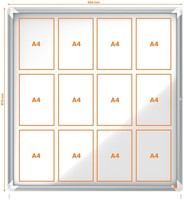 Buitenvitrine Nobo Premium Plus 12xA4 draaideur magnetisch-1