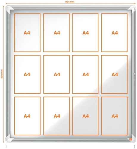 Buitenvitrine Nobo Premium Plus 12xA4 draaideur magnetisch-2