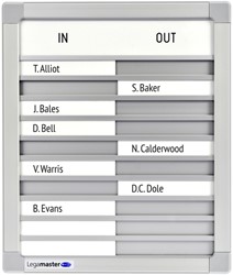 Aan-afwezigheidsbord Legamaster 310x260mm 10 namen