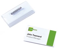 Badge Durable 8001 met speld en klemrand 40x75mm-2