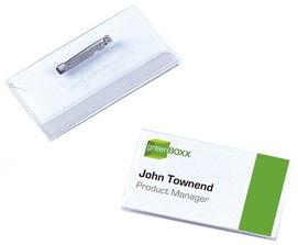 Badge Durable 8001 met speld en klemrand 40x75mm-2