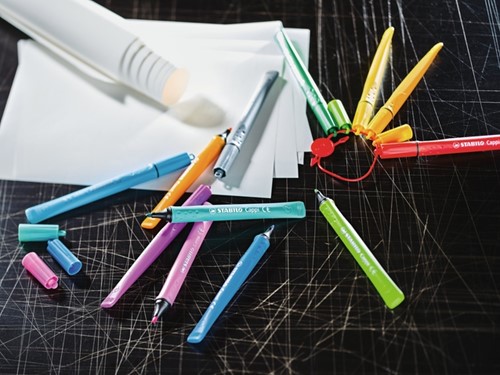 Viltstift STABILO Cappi 168/12 Arty medium assorti etui à 12 stuks-1