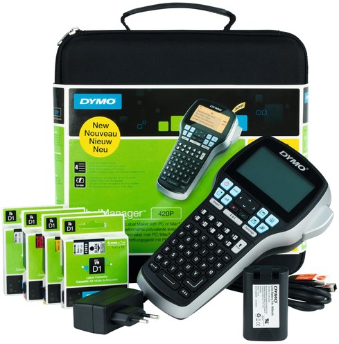 Labelprinter Dymo LabelManager 420P draagbaar abc 19mm zwart in koffer