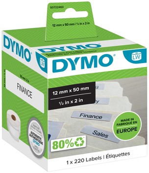 Etiket Dymo LabelWriter naamkaart hangmap 12x50mm 1 rol á 220 stuks wit-3