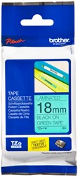 Labeltape Brother P-touch TZe-741 standaard 18mm zwart op groen