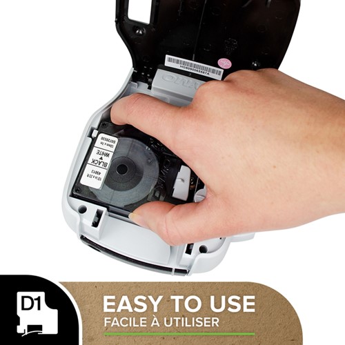 Labeltape Dymo LabelManager D1 polyester 19mm zwart op transparant-3