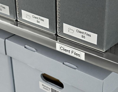 Labeltape Dymo LabelManager D1 polyester 19mmx5,5m zwart op wit-5