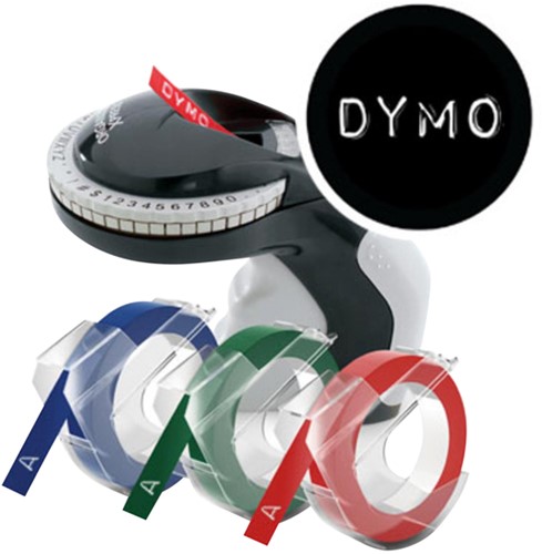 Reliëftape Dymo embossing vinyl 9mm assorti 3 stuks-2