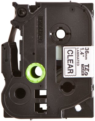 Labeltape Brother P-touch TZe-161 standaard 36mm zwart op transparant-2