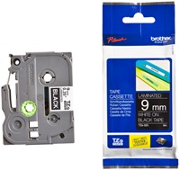 Labeltape Brother P-touch TZe-325 standaard 9mm wit op zwart-3