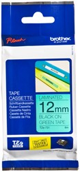 Labeltape Brother P-touch TZe-731 standaard 12mm zwart op groen