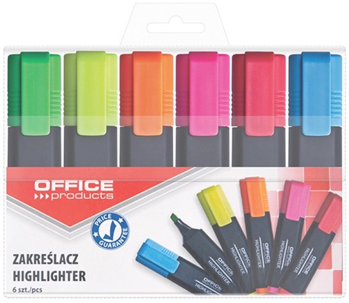 Markeerstift met beitelpunt, 1-5mm, assorti - 6 kleuren