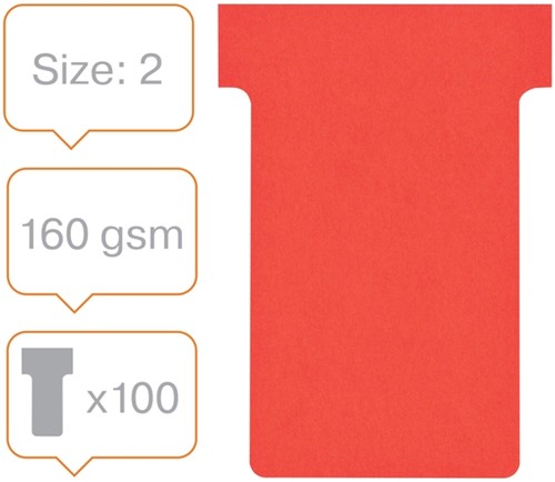 T-kaart Nobo nr.2 48mm rood 100 stuks-3