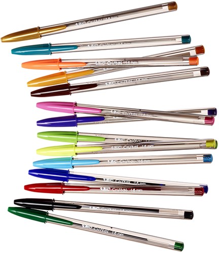 Balpen Bic Cristal, large, assorti, etui à 15 stuks-2