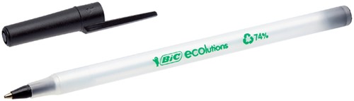 Balpen Bic Ecolutions round stic medium zwart-3