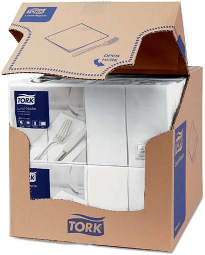 Lunchservet Tork Advanced 1/8 vouw 2-laags 328x325mm 200 vel wit 477402-2