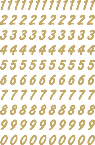 Etiket HERMA 4151 8mm getallen 0-9 goud op transparant 200 stuks