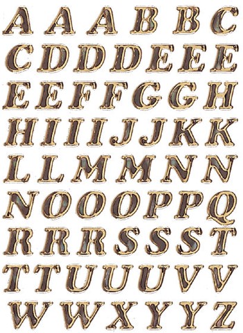 Etiket HERMA 4192 8mm letters A-Z goudfolie 61 stuks
