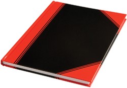 Notitieboek zwart/rood A5 lijn 60gr 96vel