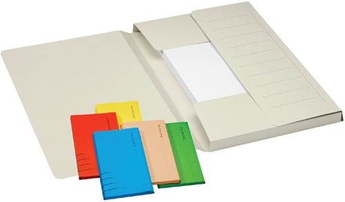 Dossiermap Djois Secolor Mammoet folio 3 kleppen 250gr recycled rood 10 stuks-2