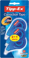 Correctieroller Tipp-ex, zijwaarts, 4.2mmx12m, blister 2+1 gratis