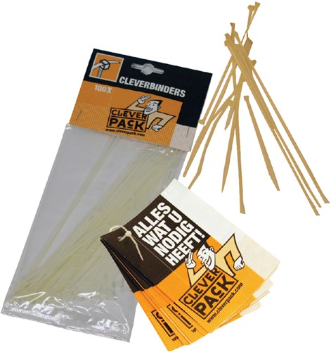 Inbindstrip CleverPack cleverbinder kabel 10/20cm wit 100 stuks