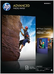 Inkjetpapier HP Q5456A, A4 250 gram, advanced photo, 25 vel
