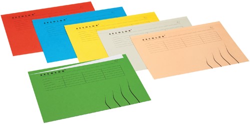Vouwmap Secolor met tabrand A4 100% gerecycled karton 250gr Blauw-2