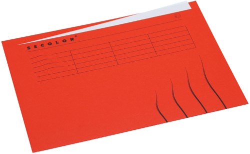 Vouwmap Secolor met tabrand A4 100% gerecycled karton 250gr Rood