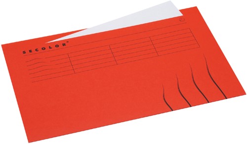 Vouwmap Secolor met tabrand Folio 100% gerecycled karton 250gr rood