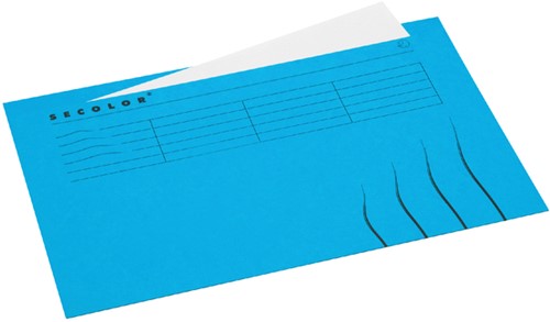 Vouwmap Secolor met tabrand Folio 100% gerecycled karton 250gr Blauw