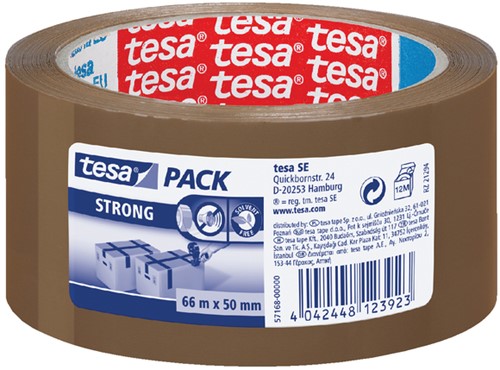 Verpakkingstape tesapack® Strong PP, 66mx50mm, bruin