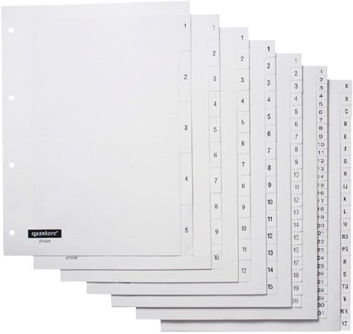 Tabbladen Quantore 4-gaats 1-31 genummerd wit PP-2