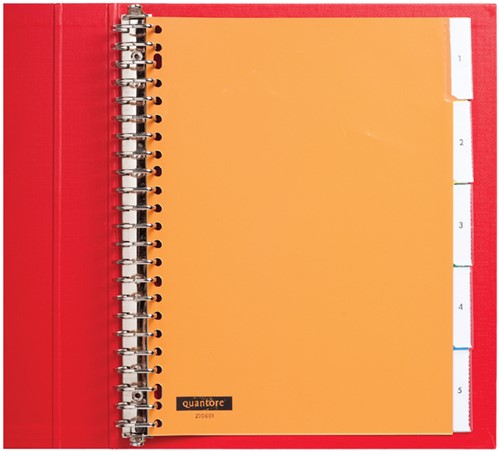 Tabbladen Quantore 23-gaats 5-delig met venster assorti PP