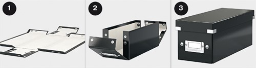 Ladenkast Leitz WOW Click & Store 4 laden gerecycled karton zwart-2