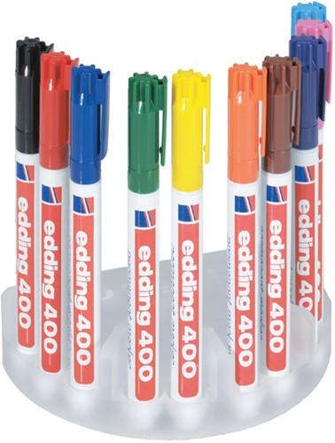 Permanent marker edding 400, rond, 1mm, assorti, set à 10 stuks-2
