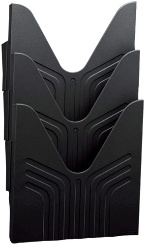 Folderhouder Avery nr144 wand folio hoog 3vaks zwart-2