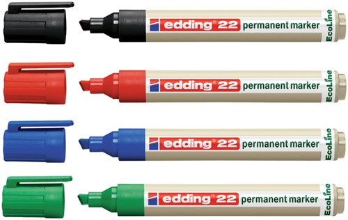 Permanent marker edding 22 Ecoline, schuin, 1-5mm, zwart-2