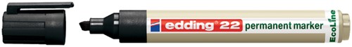 Permanent marker edding 22 Ecoline, schuin, 1-5mm, zwart