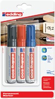 Permanent marker edding 500, schuin, 2-7mm, assorti, blister à 3 stuks