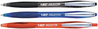 Balpen Bic Atlantis soft metalen clip clic medium blauw-2