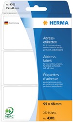 Etiket HERMA adres 4301 95x48mm zig-zag 250 stuks