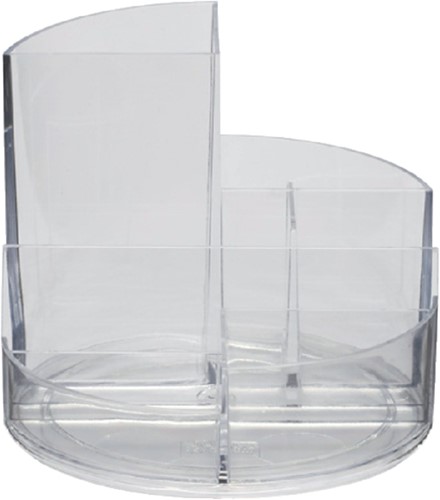 Pennenkoker MAUL roundbox 7 vakken Ø140x125mm transparant