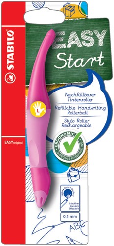 Rollerpen STABILO Easyoriginal linkshandig roze/lichtroze blister à 1 stuk