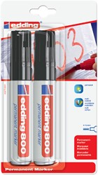 Permanent marker edding 800, schuin, 4-12mm, zwart, blister à 2 stuks
