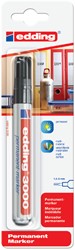 Permanent marker edding 3000, rond, 1.5-3mm, zwart, blister à 1 stuk